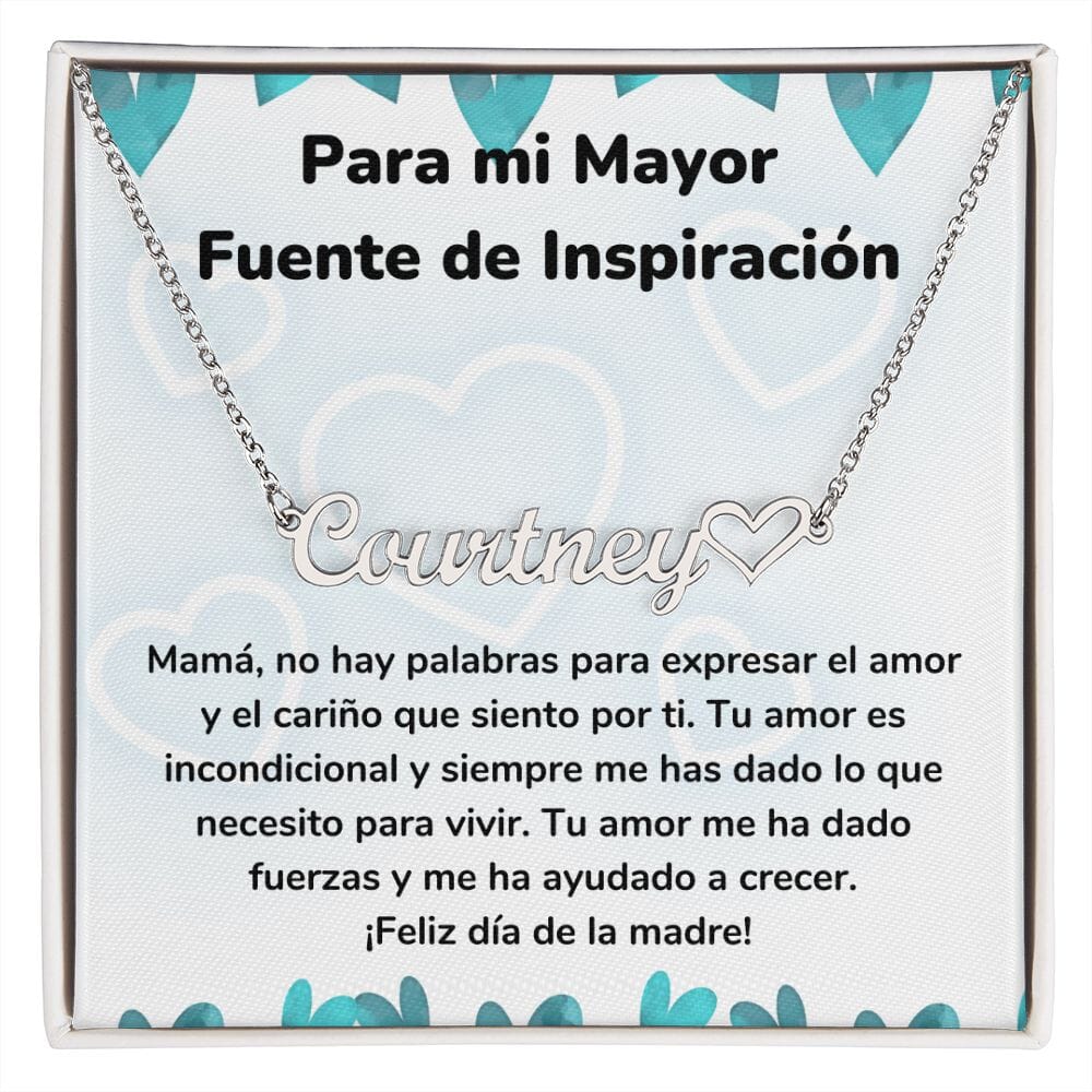 Para mi Mayor Fuente de Inspiración - Collar Personalizado Con Nombre Corazón - Mamá Jewelry/NameNecklaceHeart 