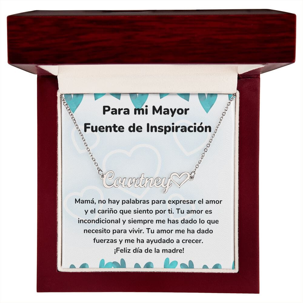 Para mi Mayor Fuente de Inspiración - Collar Personalizado Con Nombre Corazón - Mamá Jewelry/NameNecklaceHeart 