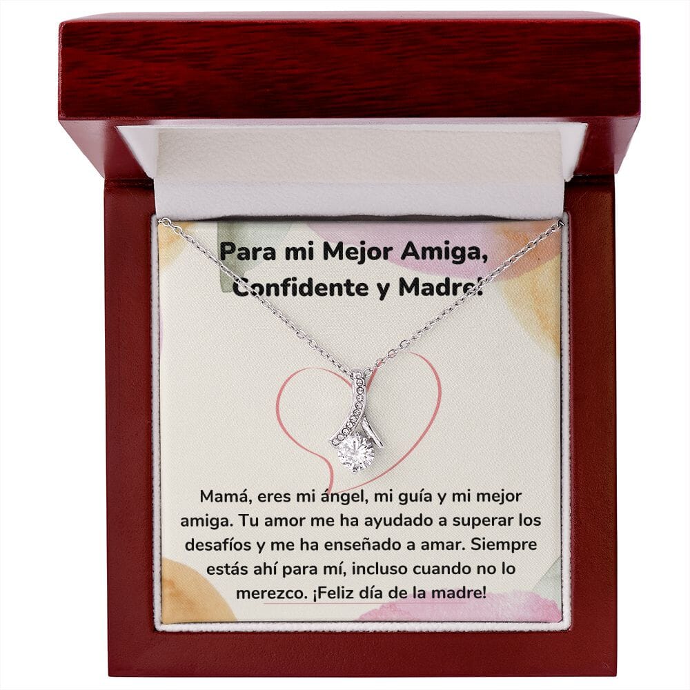 Para mi Mejor Amiga, Confidente y Madre! Collar Belleza Seductora (Alluring Beauty) Para Mamá Jewelry/AlluringBeauty Acabado en oro blanco de 14 k Luxury Box 