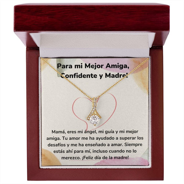 Para mi Mejor Amiga, Confidente y Madre! Collar Belleza Seductora (Alluring Beauty) Para Mamá Jewelry/AlluringBeauty Acabado en Oro Amarillo de 18 quilates Luxury Box 
