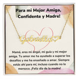 Para mi Mejor Amiga, Confidente y Madre! - Collar Personalizado Con Nombre Corazón - Mamá Jewelry/NameNecklaceHeart ShineOn Fulfillment 