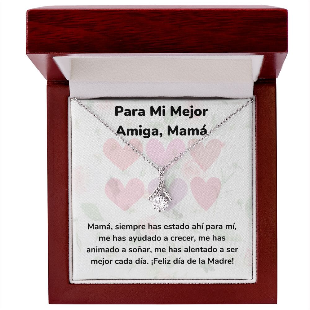 Para Mi Mejor Amiga, Mamá Collar Belleza Seductora (Alluring Beauty) Para Mamá Jewelry/AlluringBeauty Acabado en oro blanco de 14 k Luxury Box 