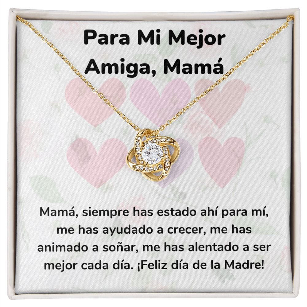 Para Mi Mejor Amiga, Mamá Collar Para Mamá Nudo de Amor (LoveKnot) Jewelry ShineOn Fulfillment Acabado en Oro Amarillo de 18 quilates Cajita Estándar (GRATIS) 