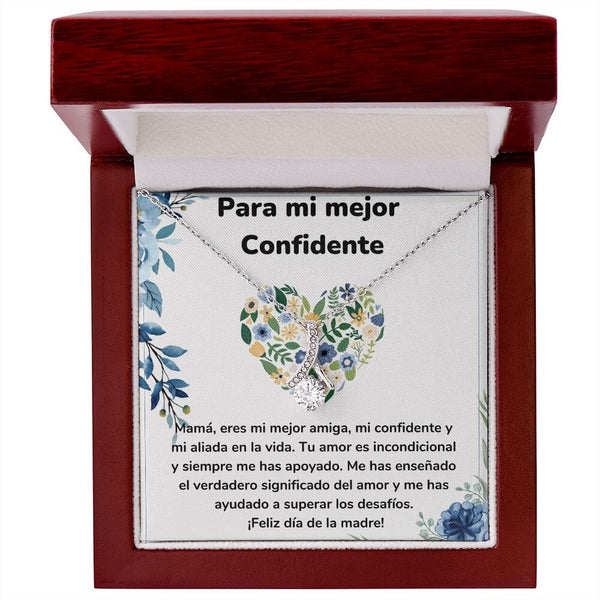 Para mi mejor Confidente Collar Belleza Seductora (Alluring Beauty) Para Mamá Jewelry/AlluringBeauty Acabado en oro blanco de 14 k Luxury Box 