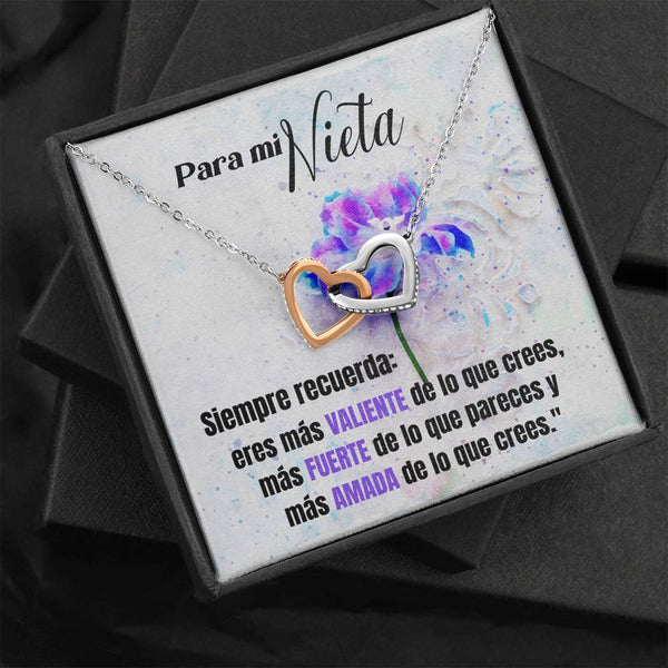 Para Mi Nieta - Collar Corazones Entrelazados Jewelry/InterlockingHearts Caja de Regalo Incluida 