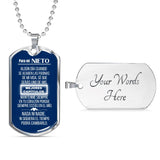 Para mi Nieto - Collar cadena Militar fondo Azul Jewelry ShineOn Fulfillment Military Chain (Silver) Yes 