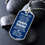 Para mi Nieto - Collar cadena Militar fondo Azul Jewelry ShineOn Fulfillment 