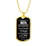 Para Mi Nieto - Collar Placa Militar Jewelry ShineOn Fulfillment Military Chain (Gold) No 