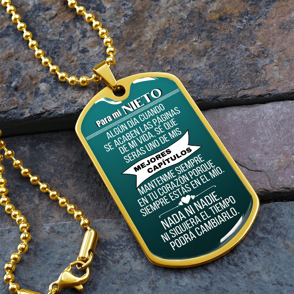 Para mi Nieto - Los Mejores Capítulos - Cadena militar Fondo verde Jewelry ShineOn Fulfillment Military Chain (Gold) No 