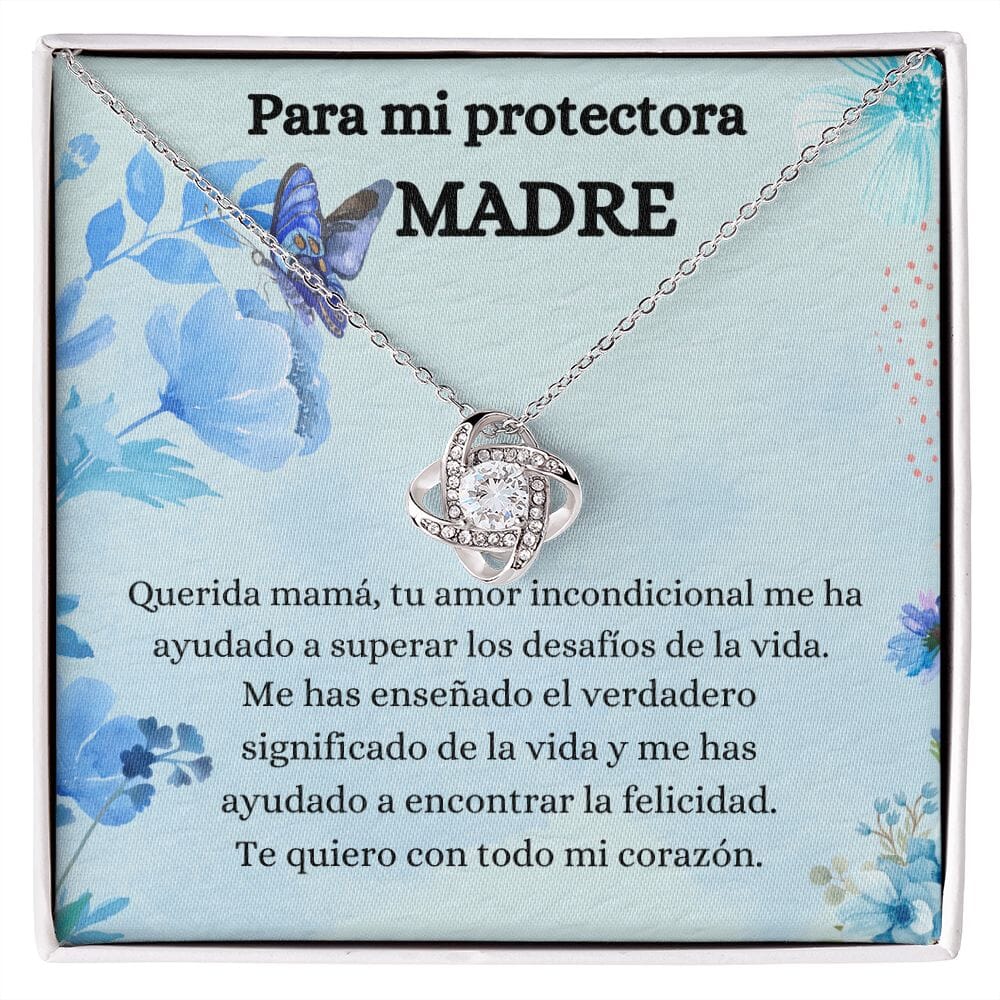 Para mi Protectora Madre - Collar Love Knot Nudo de amor - Para Mamá Jewelry/LoveKnot Acabado en oro blanco de 14 k Standard Box 