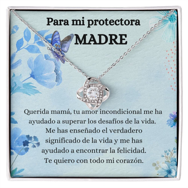 Para mi Protectora Madre - Collar Love Knot Nudo de amor - Para Mamá Jewelry/LoveKnot Acabado en oro blanco de 14 k Standard Box 