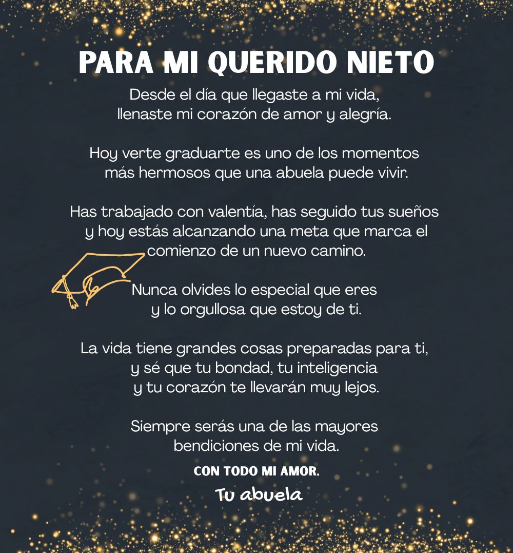 Para Mi Querido Nieto – Reloj de Graduación con Mensaje de Abuela | Un Regalo para Recordarte lo Orgullosa que Estoy de Ti Jewelry/Watch 