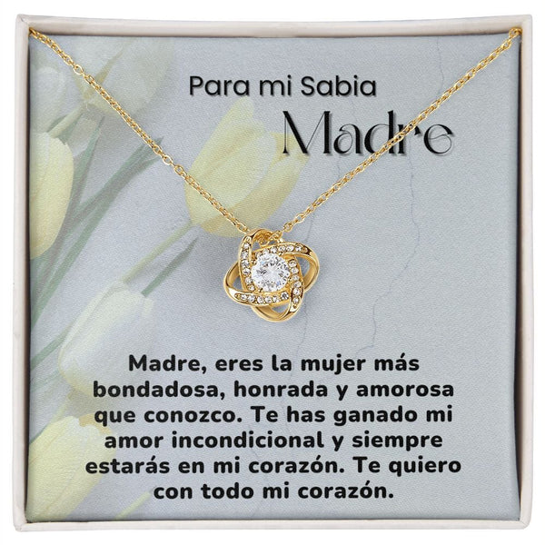 Para mi Sabia Madre - Collar para Mamá (Nudo de Amor) Love Knot Jewelry/LoveKnot Acabado en Oro Amarillo de 18 quilates. Cajita estándar (GRATIS) 