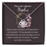 Para mi Valiente madre Nudo de Amor Collar Para Mamá Jewelry ShineOn Fulfillment Acabado en oro blanco de 14 k Standard Box 