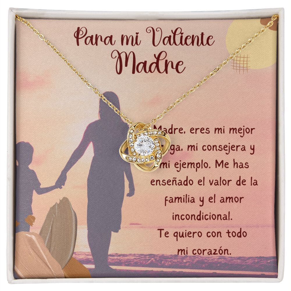 Para mi Valiente Mamá - Collar Love Knot - Nudo de amor para Mamá Jewelry ShineOn Fulfillment <p>Acabado en Oro Amarillo de 18 quilates.</p> Standard Box 