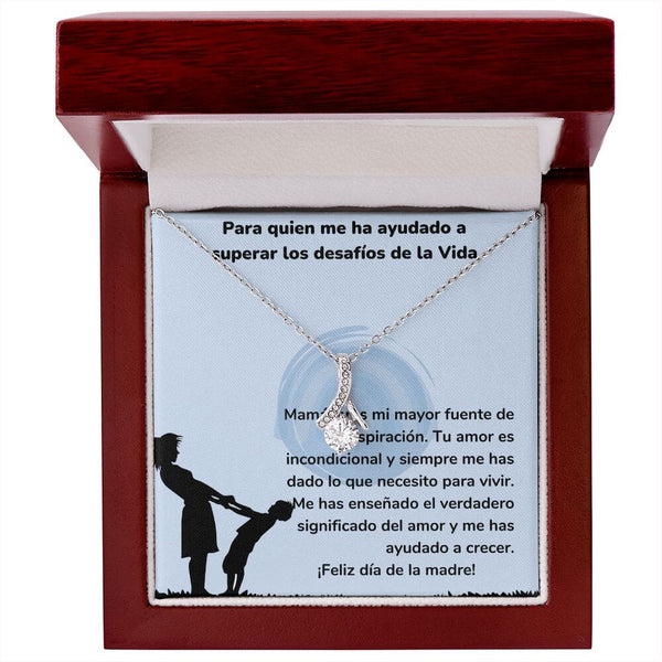 Para quien me ha ayudado a superar los desafíos de la Vida Collar Belleza Seductora (Alluring Beauty) Para Mamá Jewelry ShineOn Fulfillment Acabado en oro blanco de 14 k Luxury Box 