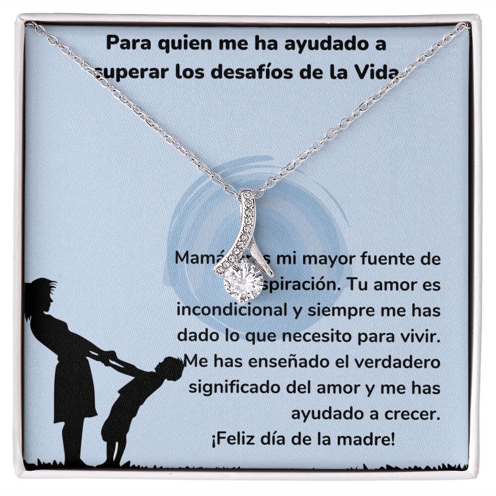 Para quien me ha ayudado a superar los desafíos de la Vida Collar Belleza Seductora (Alluring Beauty) Para Mamá Jewelry/AlluringBeauty Acabado en oro blanco de 14 k Standard Box 