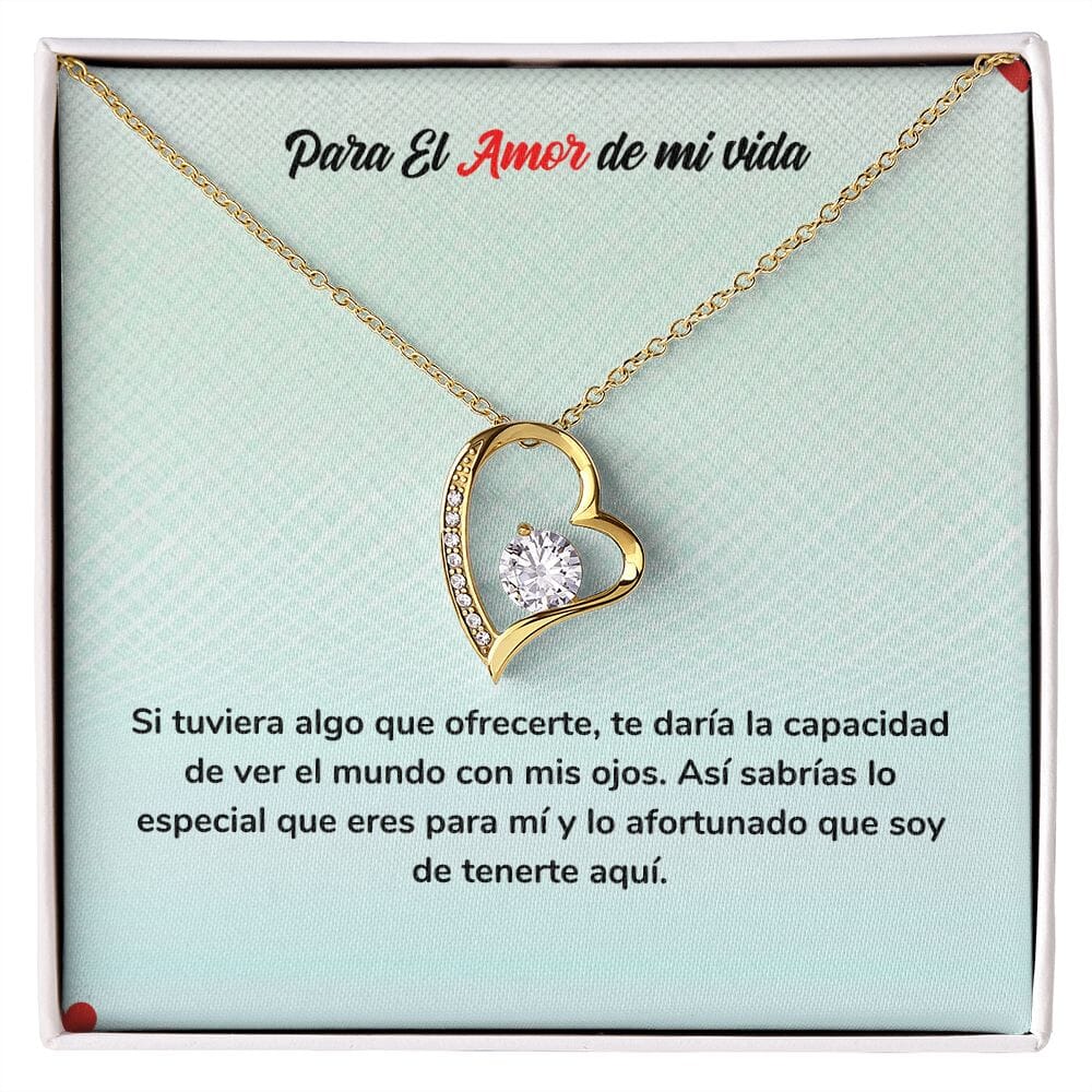 Para Siempre Amor - Regalo de Amor con Collar Jewelry ShineOn Fulfillment Acabado en Oro Amarillo de 18 quilates. Cajita Estandard (Gratis) 