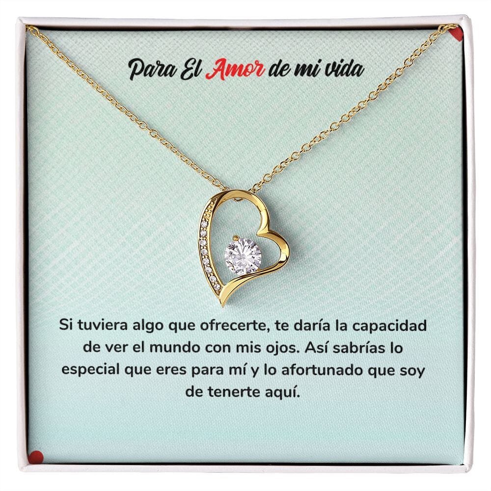Para Siempre Amor - Regalo de Amor con Collar Jewelry Acabado en Oro Amarillo de 18 quilates. Cajita Estandard (Gratis) 