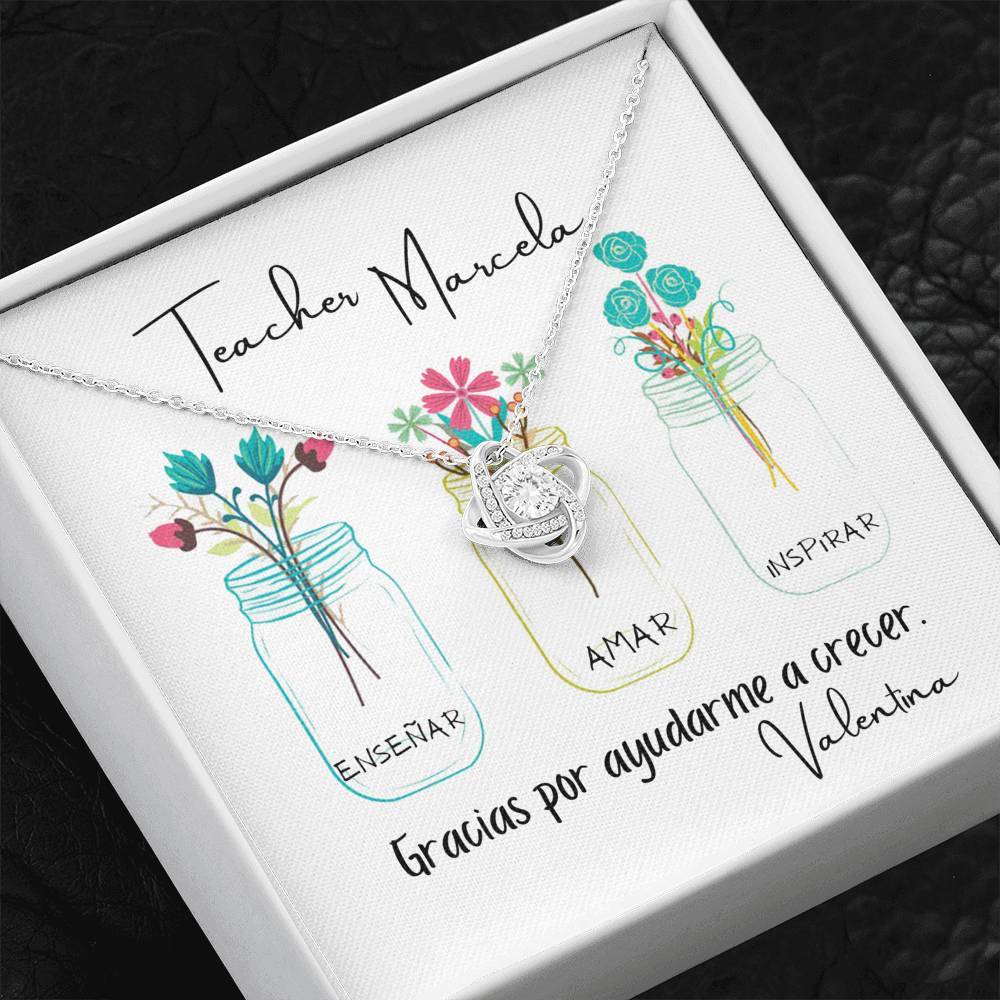 Para Teacher, maestra, profesora - Collar nudo amor para agradecer a una Teacher. Jewelry/LoveKnot 