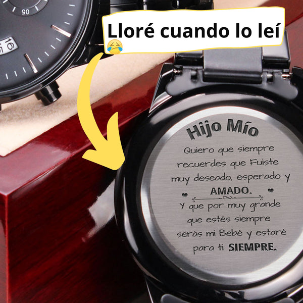 Para un Hijo deseado, esperado y Amado - Reloj cronógrafo Negro Jewelry/Watch 