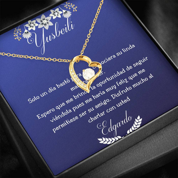 Para Una chica que acabas de conocer - Collar Amor por Siempre -Forever Love Jewelry ShineOn Fulfillment 18k Yellow Gold Finish 