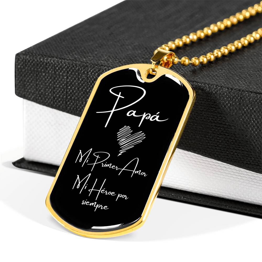 Placa de regalo para papá - Cadena militar Jewelry ShineOn Fulfillment Military Chain (Gold) No 