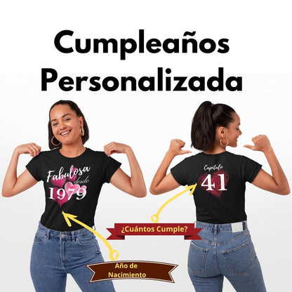 Playera Personalizada -Cumpleaños -> Fabulosa desde El Año . Personaliza Con El Año y la Edad T-Shirt 