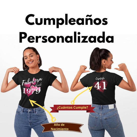 Playera Personalizada -Cumpleaños -> Fabulosa desde El Año . Personaliza Con El Año y la Edad T-Shirt