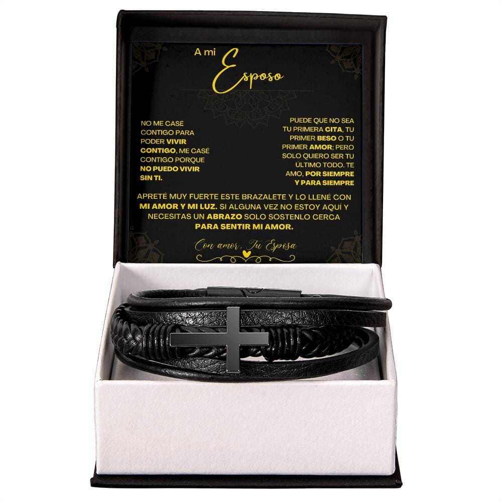 Pulsera de Cuero Cruzada para Hombre (Esposo): Un Regalo de Amor y Elegancia Jewelry/bracelet 