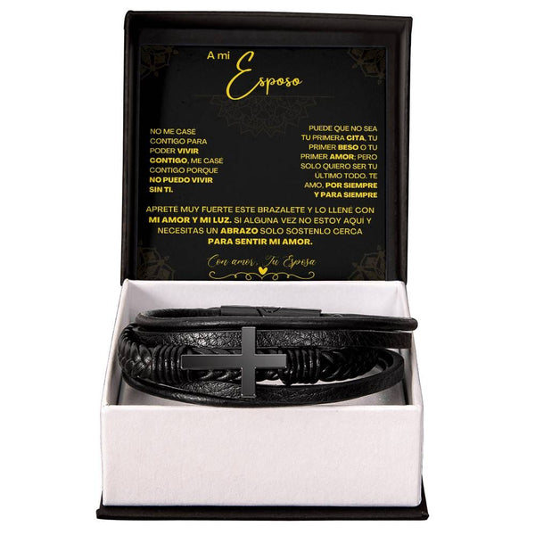 Pulsera de Cuero Cruzada para Hombre (Esposo): Un Regalo de Amor y Elegancia Jewelry/bracelet 