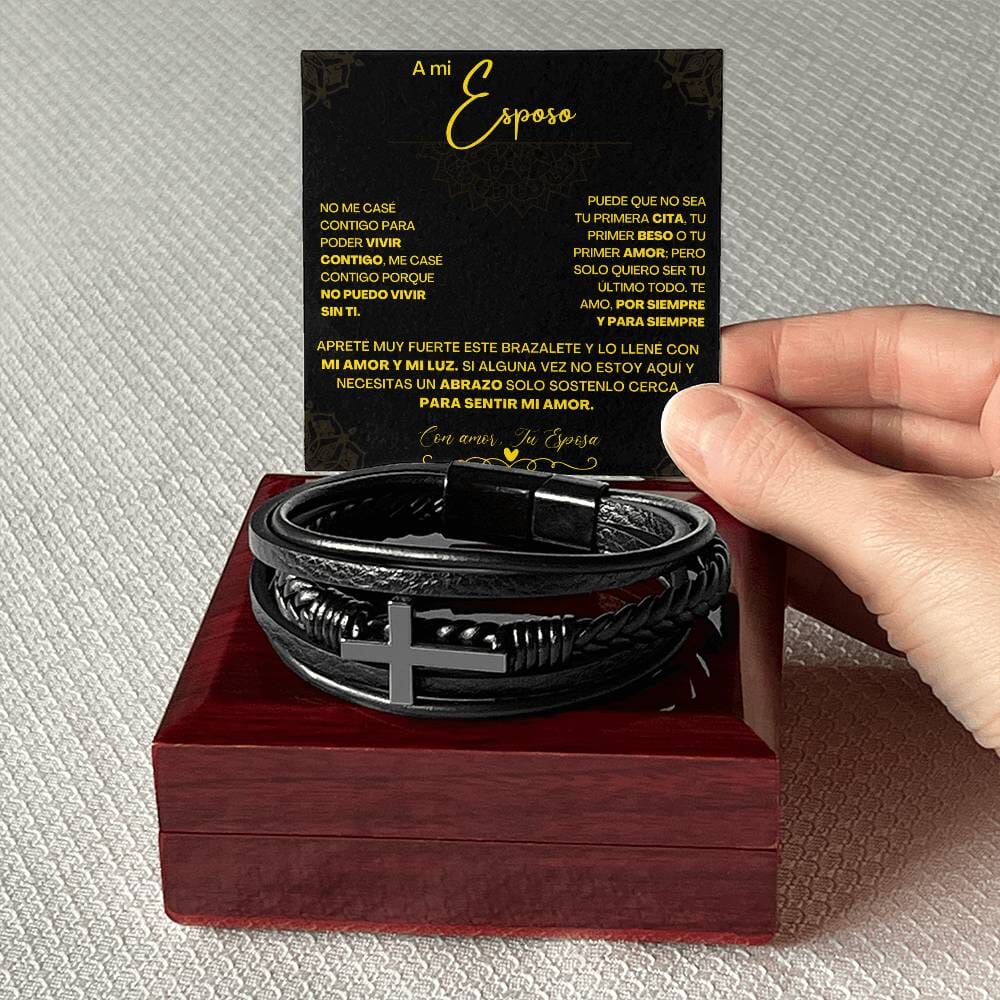 Pulsera de Cuero Cruzada para Hombre (Esposo): Un Regalo de Amor y Elegancia Jewelry/bracelet 