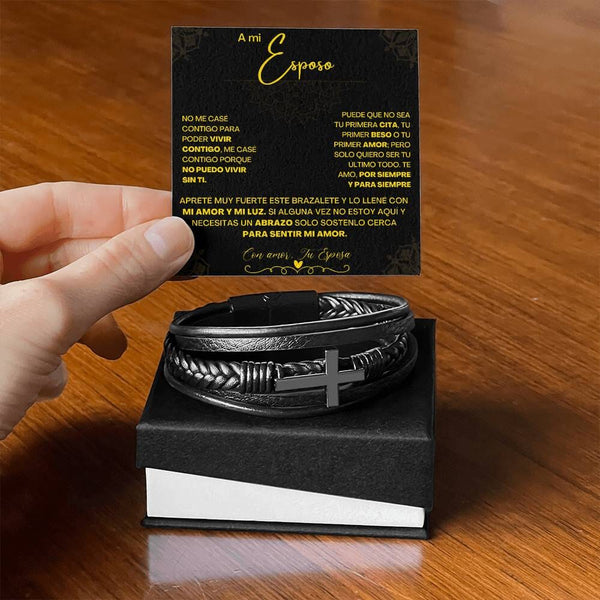 Pulsera de Cuero Cruzada para Hombre (Esposo): Un Regalo de Amor y Elegancia Jewelry/bracelet 
