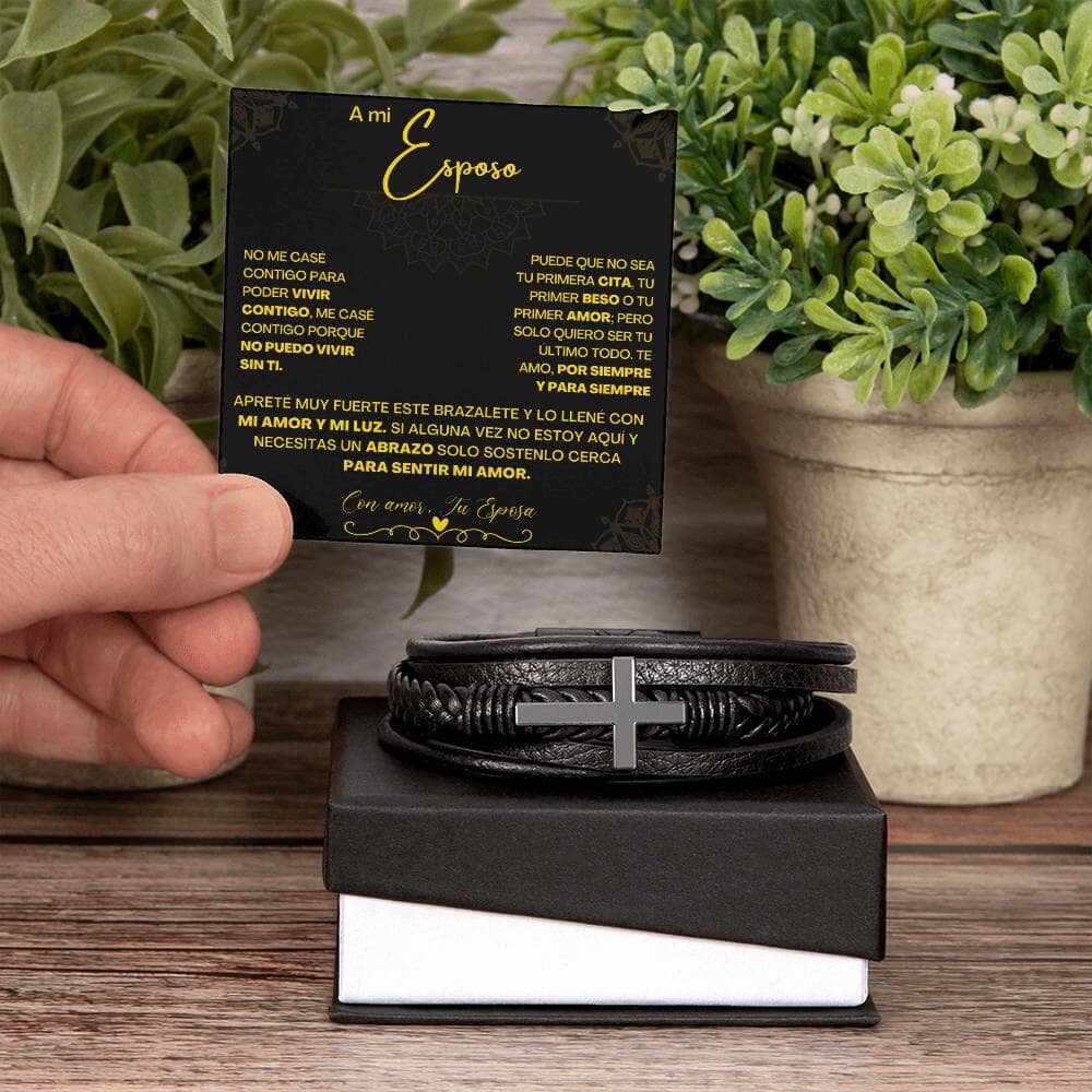 Pulsera de Cuero Cruzada para Hombre (Esposo): Un Regalo de Amor y Elegancia Jewelry/bracelet 