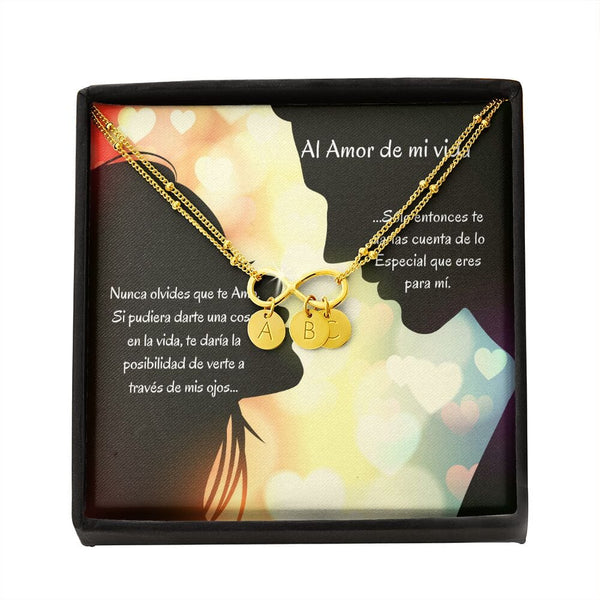 Pulsera para el Amor de tu Vida - Pulsera infintito con letras, escoge entre 1 y 4 letras Jewelry Gold Dipped Bracelet + 3 Charms 