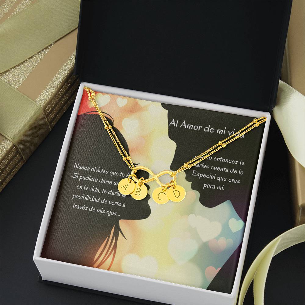 Pulsera para el Amor de tu Vida - Pulsera infintito con letras, escoge entre 1 y 4 letras Jewelry ShineOn Fulfillment 