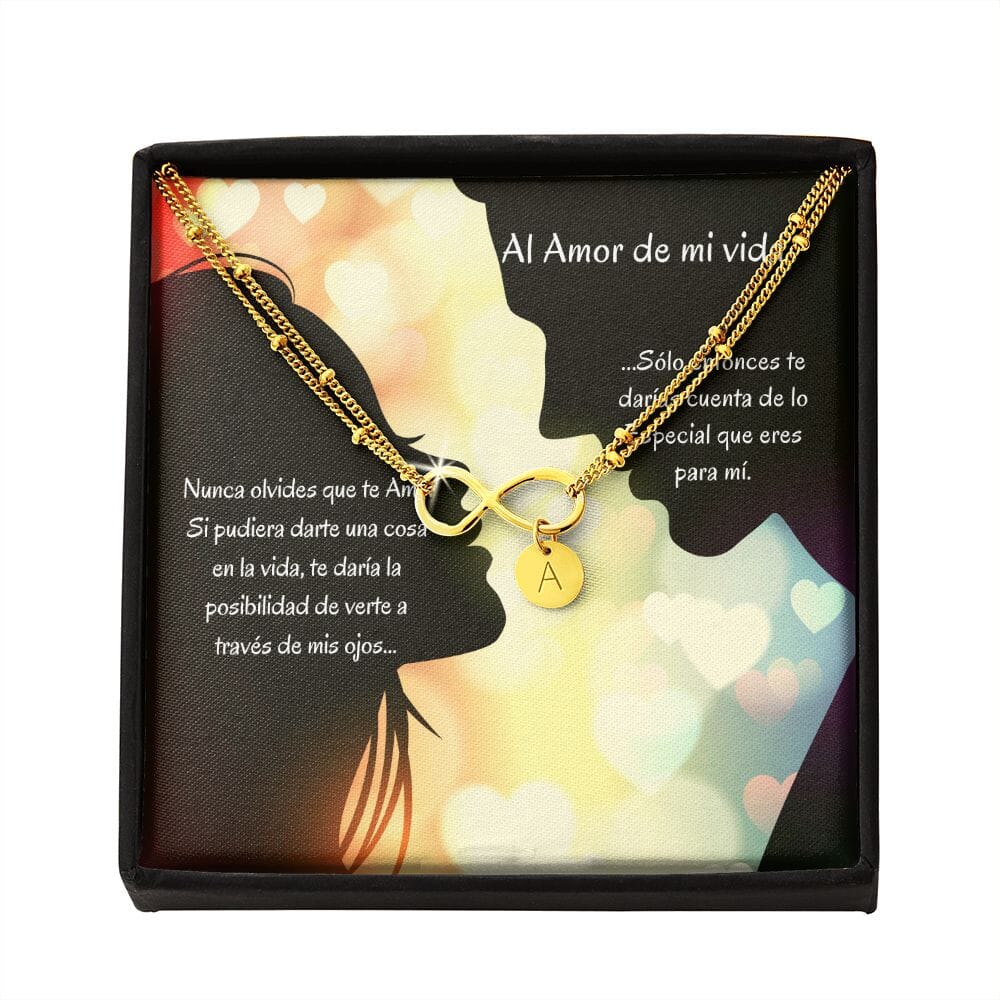 Pulsera para el Amor de tu Vida - Pulsera infintito con letras, escoge entre 1 y 4 letras Jewelry Gold Dipped Bracelet + 1 Charm 
