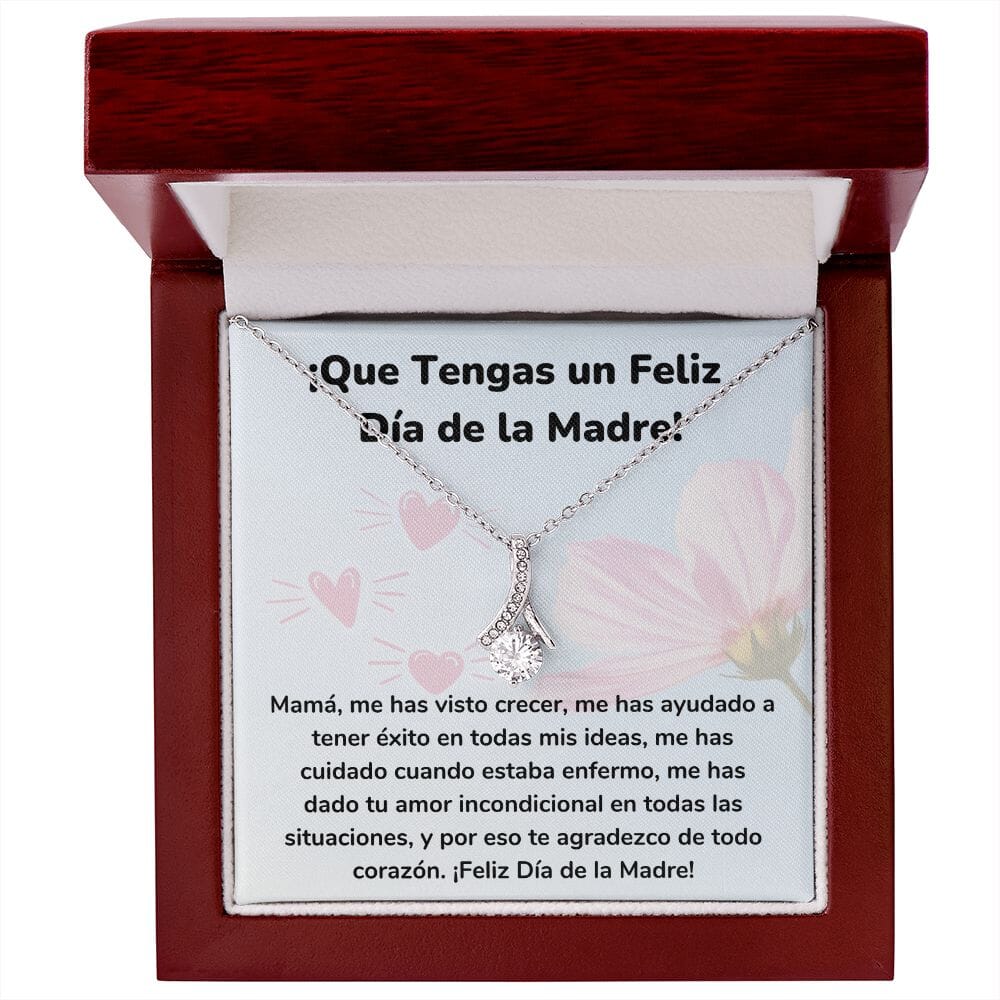 ¡Que Tengas un Feliz Día de la Madre! Collar Belleza Seductora (Alluring Beauty) Para Mamá Jewelry/AlluringBeauty Acabado en oro blanco de 14 k Luxury Box 