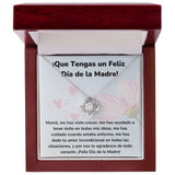 ¡Que Tengas un Feliz Día de la Madre! Collar Para Mamá Nudo de Amor (LoveKnot) Jewelry ShineOn Fulfillment Acabado en oro blanco de 14 k Caja de Lujo Madera Con Luz led 