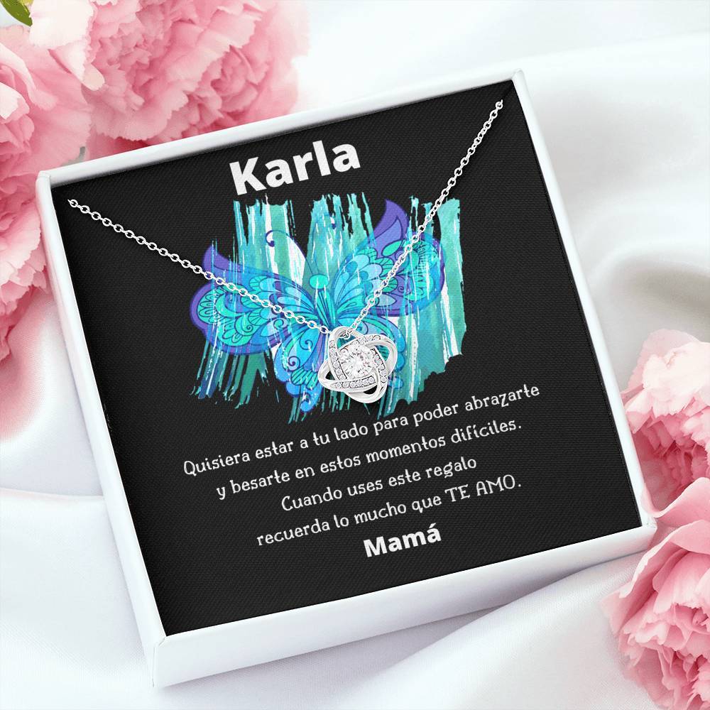 Quisiera estar a tu lado para poder abrazarte…- Collar Nudo de Amor - Para hija, prima, sobrina, mamá, abuela, amiga, esposa,... Jewelry/LoveKnot 