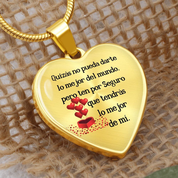 Quizás no pueda darte lo mejor del mundo, Collar en forma de Corazón Jewelry 