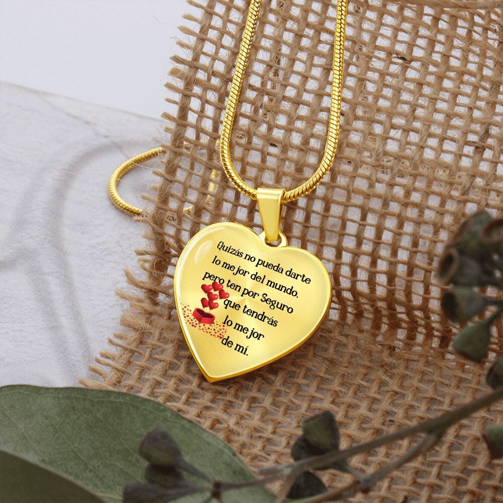 Quizás no pueda darte lo mejor del mundo, Collar en forma de Corazón Jewelry 