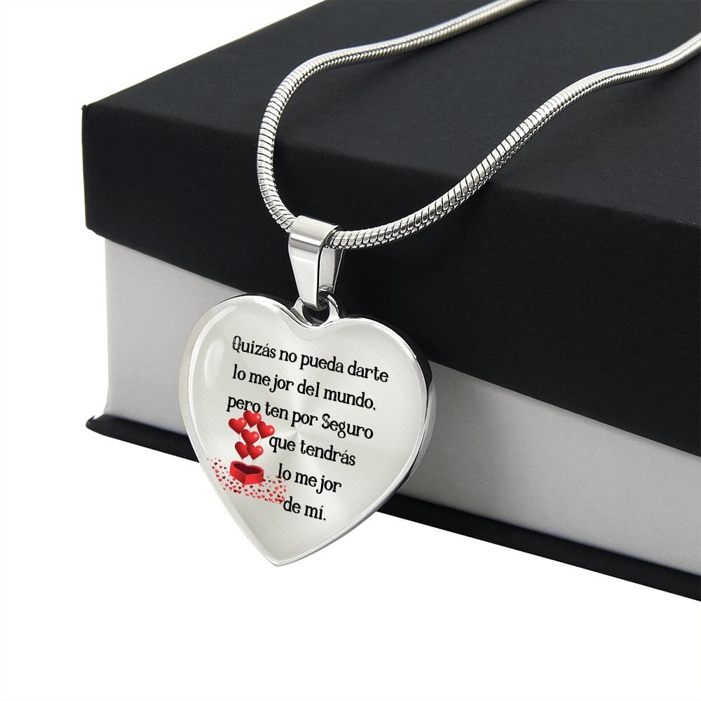 Quizás no pueda darte lo mejor del mundo, Collar en forma de Corazón Jewelry 