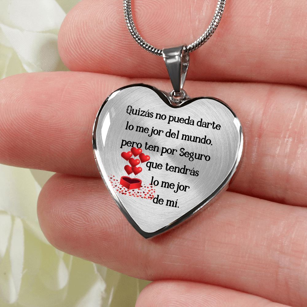 Quizás no pueda darte lo mejor del mundo, Collar en forma de Corazón Jewelry 