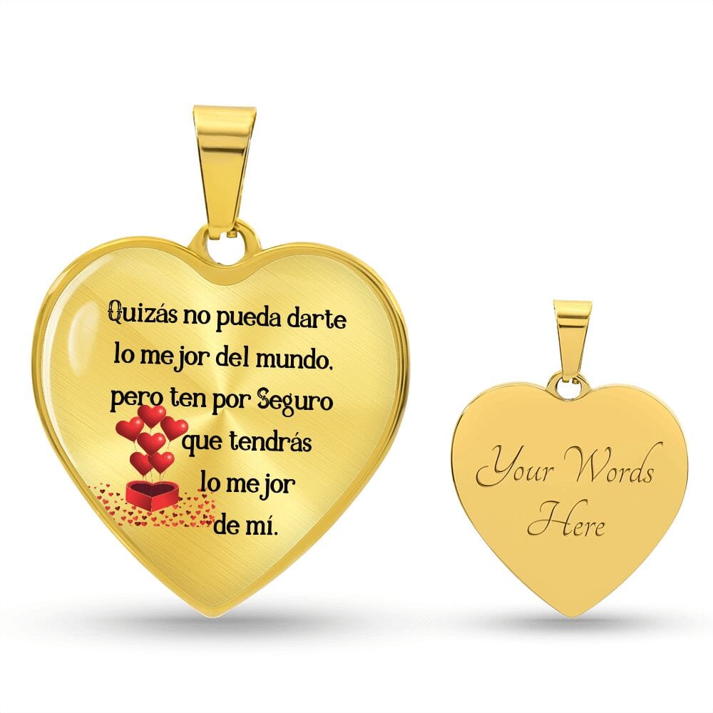 Quizás no pueda darte lo mejor del mundo, Collar en forma de Corazón Jewelry Collar de lujo (oro) Yes 