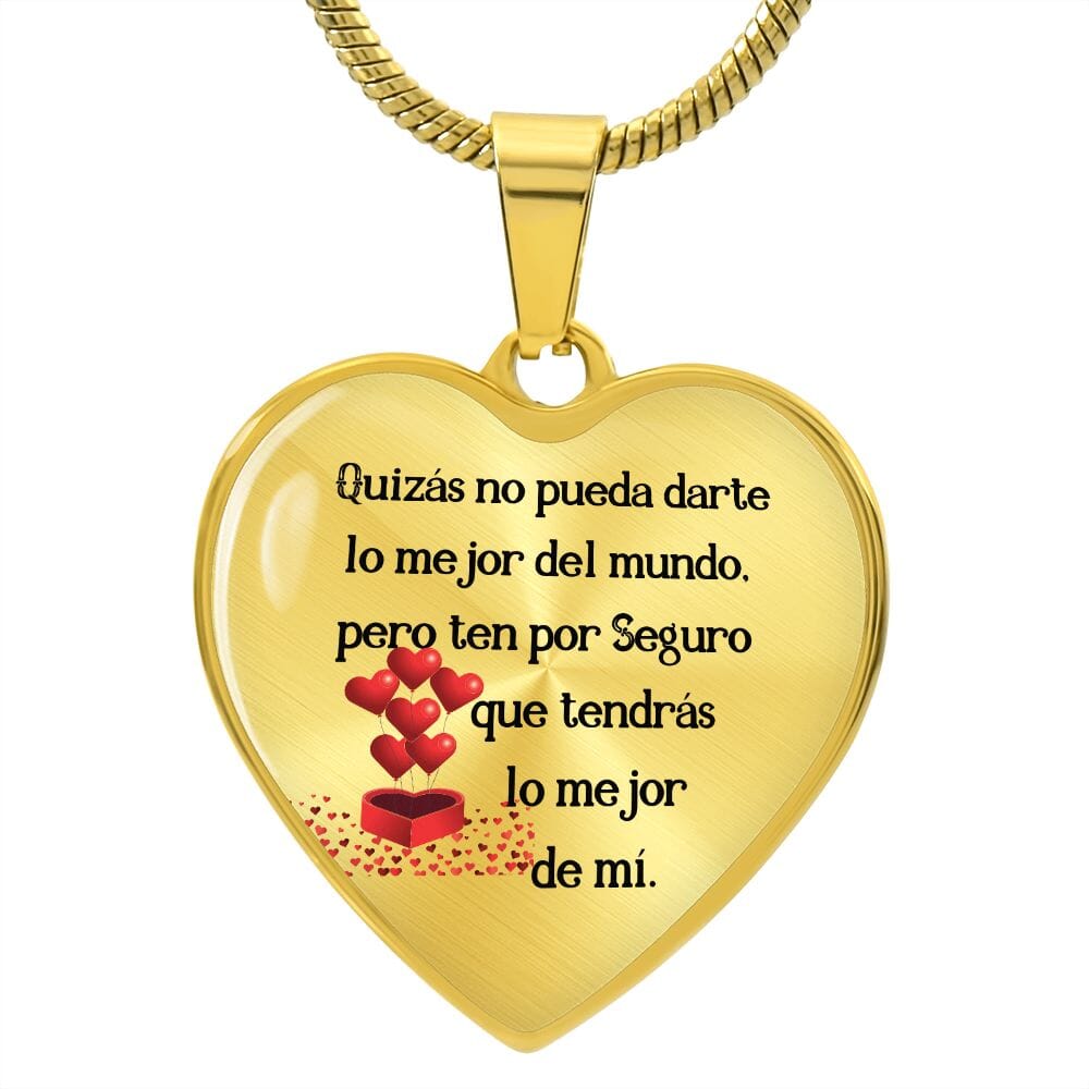 Quizás no pueda darte lo mejor del mundo, Collar en forma de Corazón Jewelry Collar de lujo (oro) No 