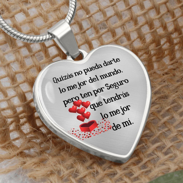 Quizás no pueda darte lo mejor del mundo, Collar en forma de Corazón Jewelry 
