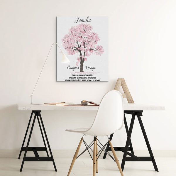 "Raíces Familiares" – Cuadro Personalizado con Árbol Genealógico y Apellidos Canvas 