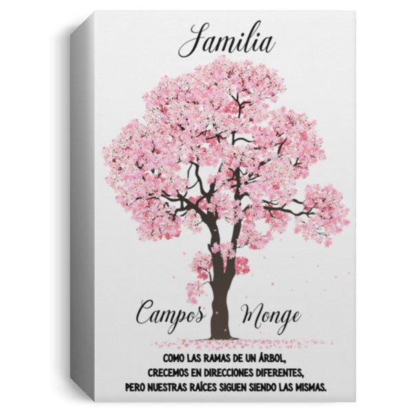 "Raíces Familiares" – Cuadro Personalizado con Árbol Genealógico y Apellidos Canvas White 8"x12" 