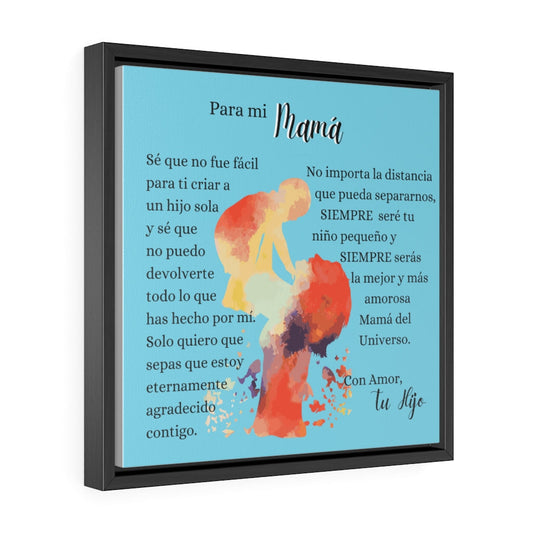 Regálale un hermoso cuadro a tu mamá que te crió sola - Canva Con Marco de Lujo Canvas 16″ × 16″ Walnut Premium Gallery Wraps (1.25″)